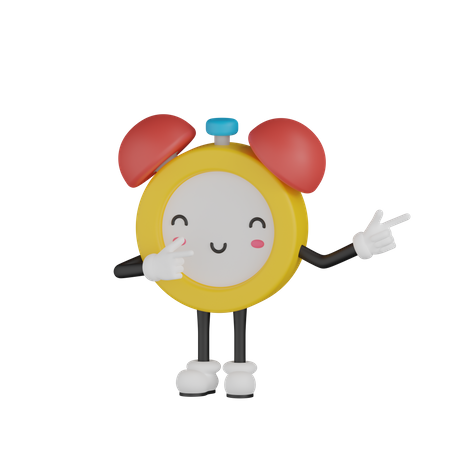 Clock Mascot  3D Icon