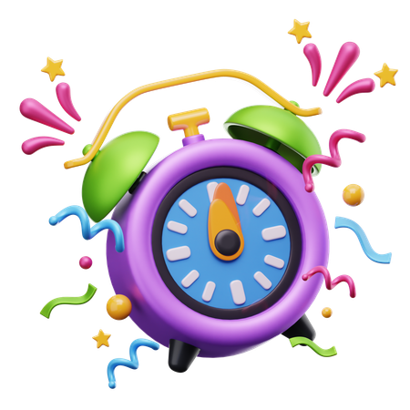 Clock New Year  3D Icon