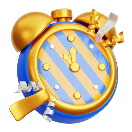 Clock New Year  3D Icon