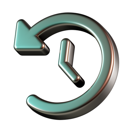 Clock Reverse Arrow  3D Icon