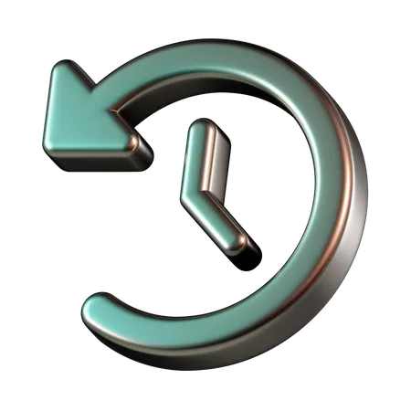 Clock Reverse Arrow  3D Icon