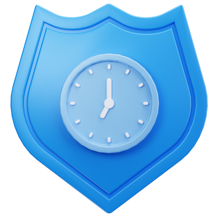 Clock Shield  3D Icon