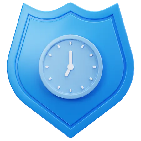 Clock Shield  3D Icon
