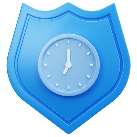 Clock Shield  3D Icon
