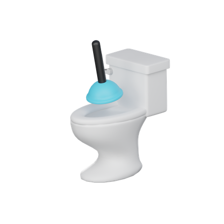 Clogged Toilet  3D Icon
