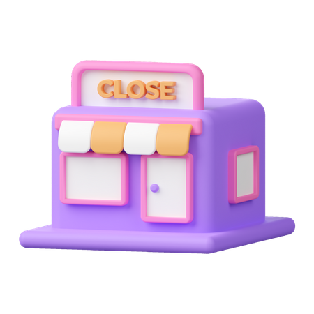Close Shop 3D Icon