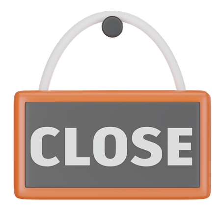 Close Shop Sign  3D Icon