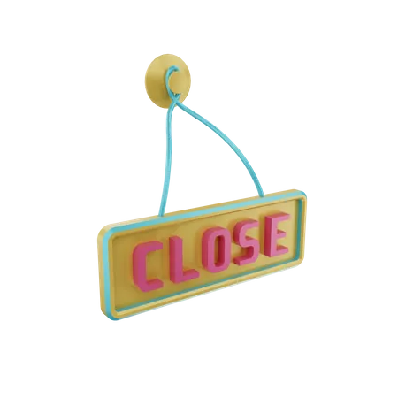 Close Sign  3D Illustration