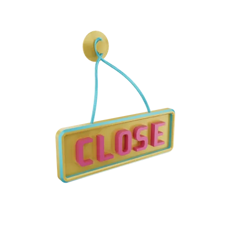 Close Sign 3D Illustration