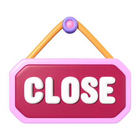This Is Close Sign 3 D Render Illustration Icon High Resolution Png File Isolated On Transparent Background Available 3 D Model File Format BLEND OBJ FBX And GLTF 3D Icon