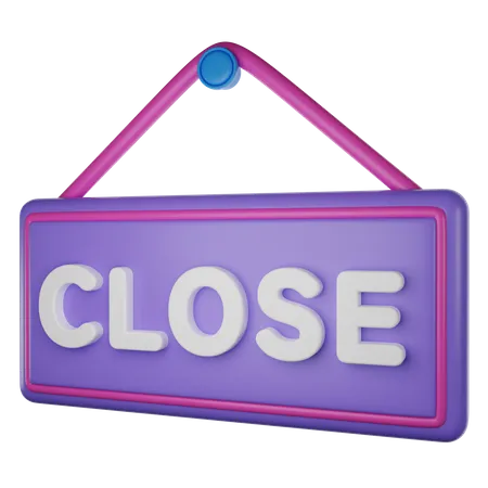 Close Sign Store 3 D 3D Icon