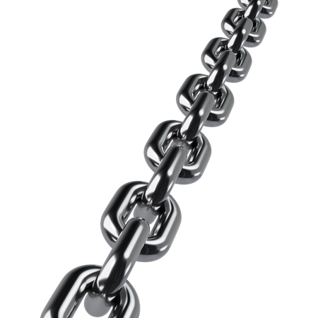 Close Up Diagonal Chrome Chain  3D Icon