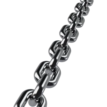 Close Up Diagonal Chrome Chain  3D Icon