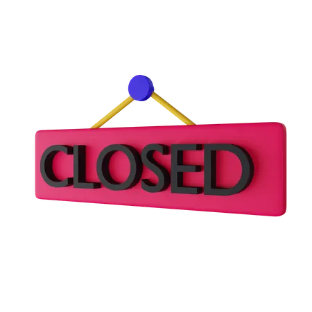 Closed Sign Board 3 D Icon Contains PNG BLEND GLTF And OBJ Files 3D Icon