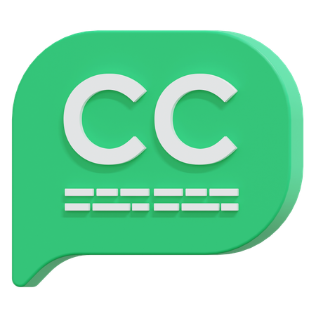 Closed Caption Subtitle  3D Icon