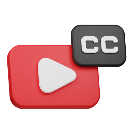 Closed Caption Video  3D Icon