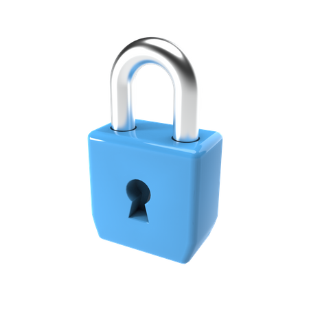 Closed padlock  3D Illustration