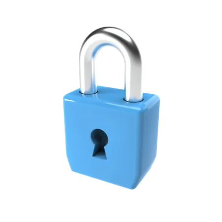 Closed padlock  3D Illustration