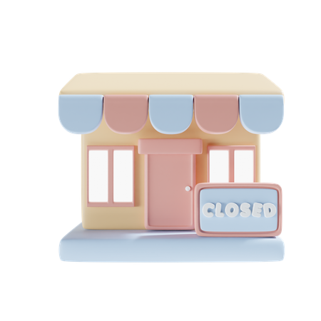 Closed Shop  3D Icon