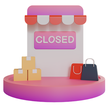 Closed Shop 3D Illustration