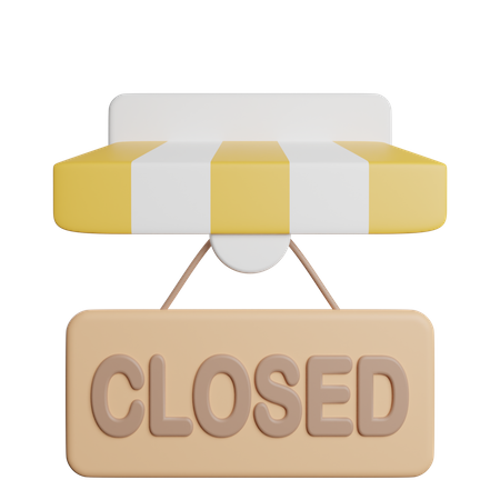 Closed Shop 3D Icon