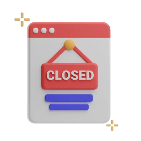 Closed Shopping Website  3D Icon