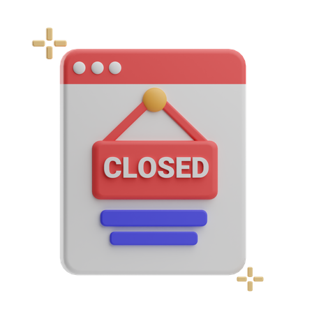Closed Shopping Website 3D Icon