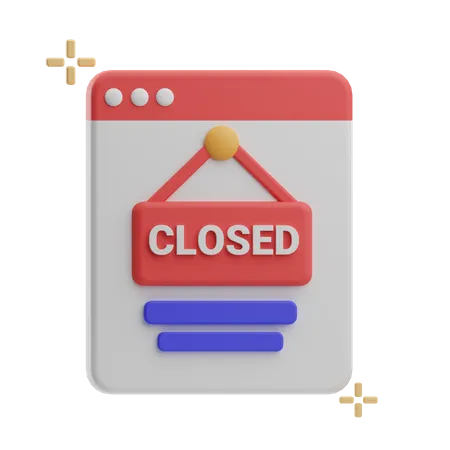 Closed Shopping Website 3D Icon