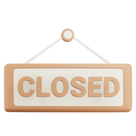 3 D Closed Sign With Alpha Background 3D Icon