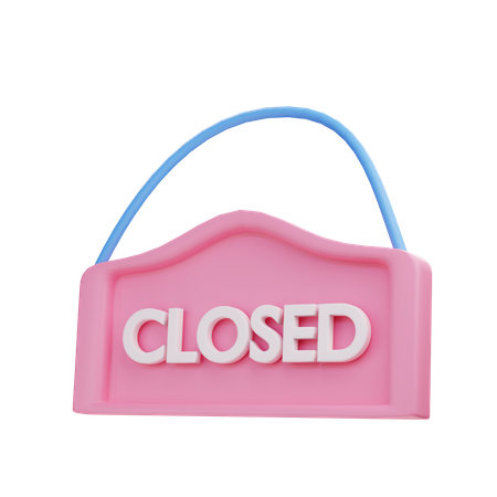 Closed sign 3D Illustration