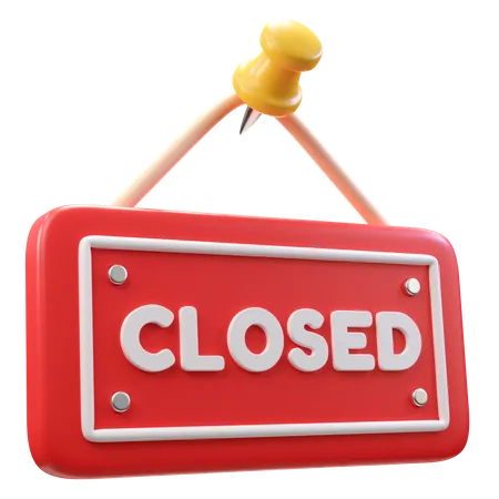 3 D Illustration Closed Sign 3D Icon