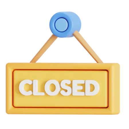 Closed Sign For Store 3D Icon