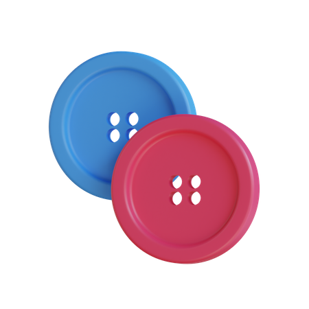 Cloth Buttons 3D Icon