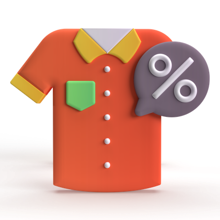 服の割引  3D Icon