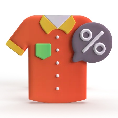 服の割引  3D Icon