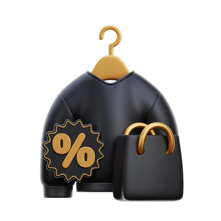 Clothes Discount Black Friday  3D Icon