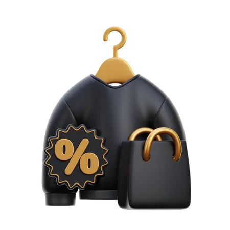 Clothes Discount Black Friday  3D Icon