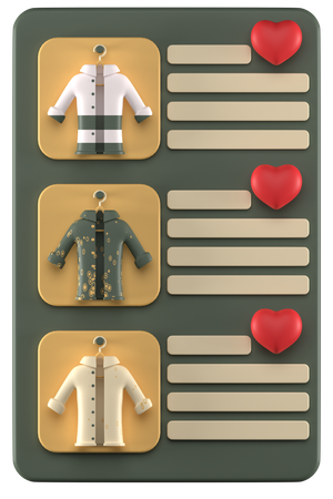 Clothes List  3D Icon