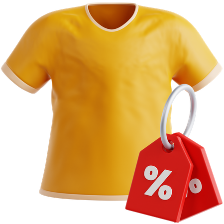 Clothes With Discount Tag  3D Icon