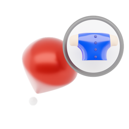 Clothing Store Pin  3D Icon