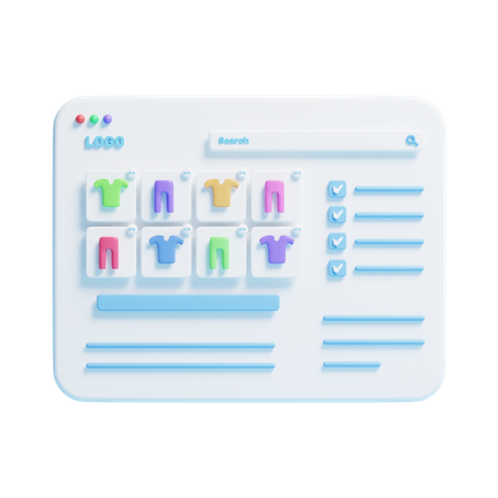 Clothing Webpage  3D Icon