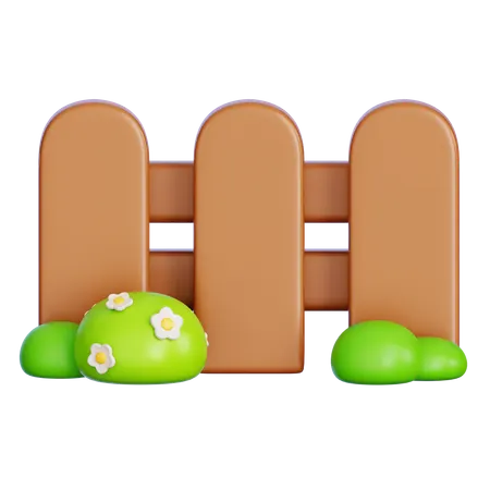 Clôture en bois  3D Icon