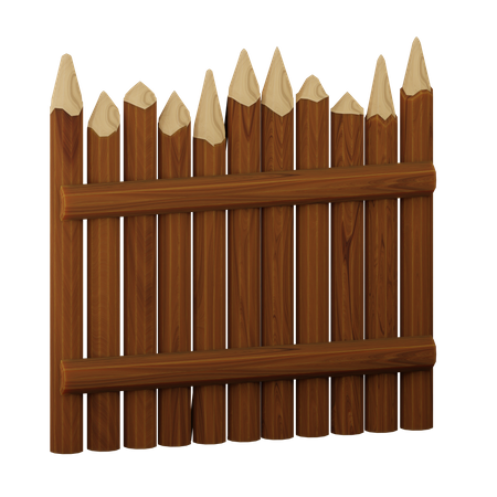 Clôture en bois  3D Icon