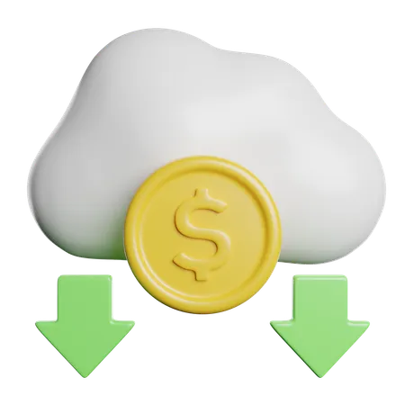 Cloud Storage Finance 3D Icon