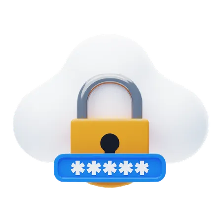 Cloud Access 3 D Icon Cloud Privacy 3 D Icon 3D Icon