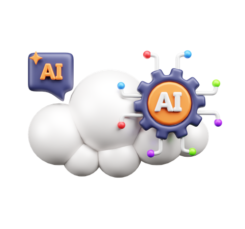 Cloud Ai  3D Icon