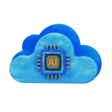 Cloud Ai Chip  3D Icon