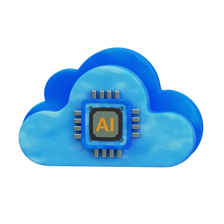 Cloud Ai Chip  3D Icon