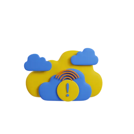Cloud Alert  3D Icon