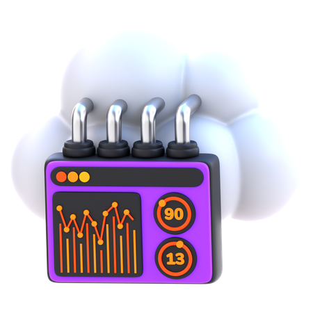 Cloud Analytics  3D Icon